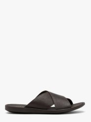 Brązowe klapki męskie ARTUS. Brązowe klapki męskie Ryłko, z materiału, eleganckie. W wyprzedaży za 229.99 zł.