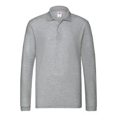 Męska Koszulka Polo Premium Z Długim Rękawem. Szare bluzki z długim rękawem męskie Fruit of the Loom, l, bez wzorów, bez kołnierzyka. Za 73.99 zł.