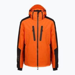 Kurtka narciarska męska EA7 Emporio Armani Ski Kitzbuhel Protectum7 Graphic. Brązowe kurtki snowboardowe męskie EA7 Emporio Armani, m, bez wzorów, z syntetyku, bez kaptura, narciarskie. Za 1,889.00 zł.