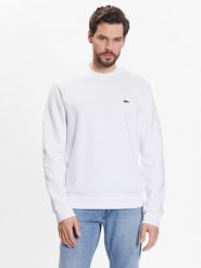 Lacoste Bluza SH9608 Biały Regular Fit. Białe bluzy męskie Lacoste, m, bez wzorów, z bawełny, bez kaptura. Za 479.99 zł.