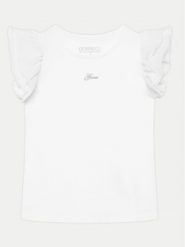 Guess Bluzka K5RI22 K6YW4 Biały Regular Fit. Białe bluzki dla dziewczynek Guess, z aplikacjami, z bawełny, bez ramiączek. Za 69.99 zł.