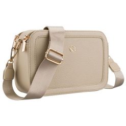 Miejska torebka damska na ramię w beżowym kolorze wykonana ze skóry ekologicznej - Rovicky. Brązowe torby na ramię damskie ROVICKY, bez wzorów, ze skóry ekologicznej, bez dodatków. Za 70.99 zł.