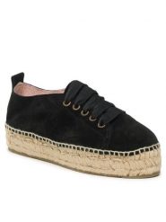 Manebi Espadryle Lace-Up Espadrilles K 1.0 E0 Czarny. Czarne espadryle damskie Manebi, bez wzorów, ze skóry, bez obcasa, bez zapięcia. Za 449.99 zł.