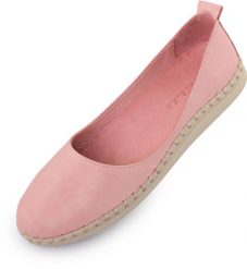 Baleriny damskie skórzane Nell Aurora Pink. Brązowe baleriny damskie ENELL, bez wzorów, ze skóry, eleganckie, bez obcasa. Za 350.99 zł.