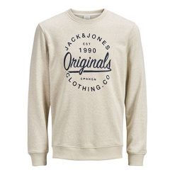 Jack&Jones Męska bluza Jorbreeze Sweat Crew Neck Feather Gray (rozmiar S). Szare bluzy męskie Jack&Jones, m, bez wzorów, z materiału, bez kaptura. W wyprzedaży za 90.00 zł.