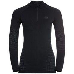 Koszulka termoaktywna damska ODLO Performance Warm half-zip turtelneck top. Czarne bielizna termoaktywna damska Odlo, l, bez wzorów, bez ramiączek. Za 459.99 zł.