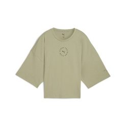 Damska skrócona koszulka PUMA x HYROX Lifestyle PUMA Lux Army Green. Zielone obuwie sportowe damskie Puma, bez wzorów, na fitness i siłownię. Za 179.00 zł.