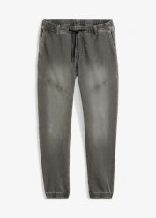Dżinsy ze stretchem i gumką w talii, Regular Fit Straight. Szare jeansy męskie bonprix. Za 149.99 zł.