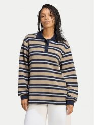 Adidas Bluza Stripe Knitted Polo Top LG3946 Beżowy Regular Fit. Brązowe bluzy damskie Adidas, xs, bez wzorów, z syntetyku, bez kaptura. Za 299.99 zł.