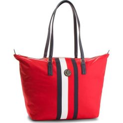 Torebka TOMMY HILFIGER - Poppy Tote Corp Stri AW0AW05795 902. Czerwone torebki do ręki damskie Tommy Hilfiger, z materiału. Za 399.00 zł.