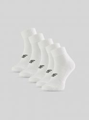 4F Skarpetki krótkie (5-pack) męskie - białe 43-46. Białe skarpety męskie 4f, bez wzorów, z materiału. Za 59.99 zł.
