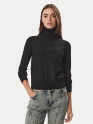 Guess Jeans Golf W6BR03 Z1246 Czarny Regular Fit. Czarne swetry damskie Guess Jeans, l, z aplikacjami, z jeansu, bez kołnierzyka, bez ramiączek, bez kaptura. Za 349.00 zł.