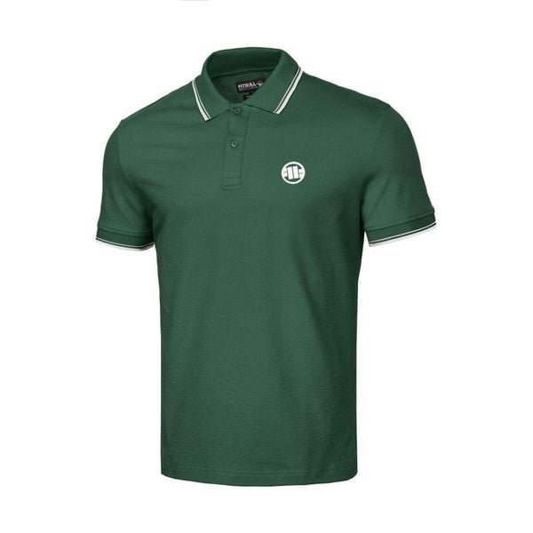 Koszulka męska Pitbull Polo Pique Stripes Regular. Zielone koszulki polo męskie PITBULL, m, bez wzorów, z bawełny, klasyczne, bez ramiączek. Za 139.00 zł.