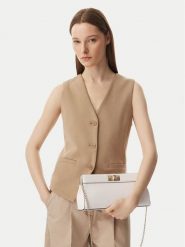 Tommy Hilfiger Torebka Th Modern Clutch AW0AW18727 Kremowy. Białe torebki do ręki damskie Tommy Hilfiger, bez wzorów, ze skóry, wizytowe, bez dodatków. Za 529.99 zł.