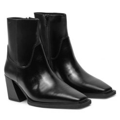 Kowbojki Vagabond Shoemakers. Czarne botki damskie Vagabond Shoemakers, bez obcasa, na słupku, bez zapięcia. Za 799.99 zł.