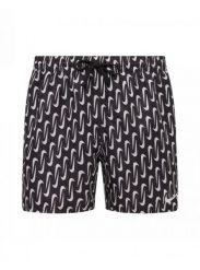 Szorty kąpielowe męskie Nike Swoosh Link 5" Volley. Czarne krótkie spodenki sportowe męskie Nike Swim, m, bez wzorów, z materiału, żeglarskie. Za 239.99 zł.