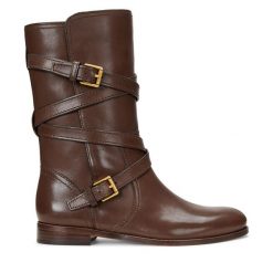 Botki LAUREN RALPH LAUREN. Brązowe botki damskie Lauren Ralph Lauren, bez obcasa, na płaskiej podeszwie, bez zapięcia. Za 1,169.00 zł.
