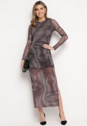 Czarno-Beżowa Dopasowana Sukienka Maxi z Przeźroczystego Materiału z Wycięciem Polria. Czarne sukienki damskie Born2be, na imprezę, l, z aplikacjami, z materiału, eleganckie, bez kołnierzyka, bez ramiączek, maxi, dopasowane. Za 79.99 zł.