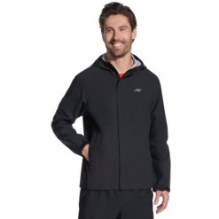 Bluza dresowa sportowa męska Premier Rain Jacket. Czarne bluzy męskie Skechers, m, bez wzorów, z dresówki, bez kaptura. Za 439.99 zł.