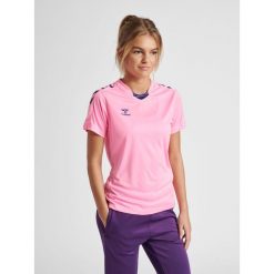 Damska koszulka Hummel hmlhmlCORE. Czerwone koszulki sportowe damskie Hummel, l, bez wzorów, sportowe, bez kołnierzyka. Za 118.50 zł.