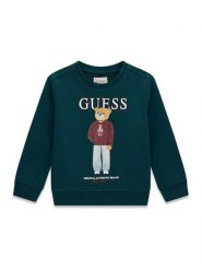 Guess Bluza N6YQ05 K4096 Zielony ciemny Regular Fit. Zielone bluzy dla chłopców Guess, z aplikacjami, z bawełny, bez ramiączek, bez kaptura. Za 154.99 zł.