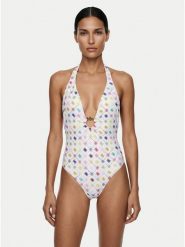 Guess Strój kąpielowy E6GJ39 MC04R Biały. Białe kostiumy jednoczęściowe damskie Guess, xl, z aplikacjami, z syntetyku. Za 459.99 zł.