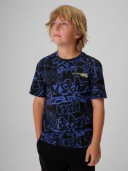 4F T-shirt regular z nadrukiem chłopięcy - multikolor 140 (9-10 lat). T-shirty dla chłopców 4f, bez wzorów, z bawełny, bez ramiączek. Za 59.99 zł.