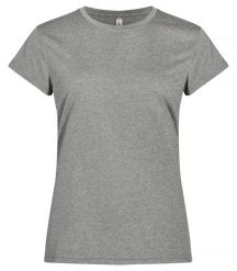 Clique Basic Active-T Women koszulka z interlock 100% poliester – Grey Melange. Szare t-shirty damskie CLIQUE, m, bez wzorów, z dzianiny, bez kołnierzyka. Za 100.90 zł.