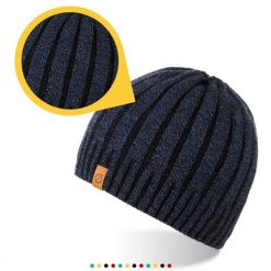 Czapka męska ocieplana Brødrene cz16 granatowa 9934. Czapki i kapelusze męskie na zimę, bez wzorów, z polaru. Za 48.00 zł.