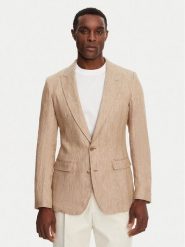 Dolce&Gabbana Marynarka G2NW0T FU4L0 Beżowy Regular Fit. Brązowe marynarki męskie Dolce&Gabbana, bez wzorów, ze lnu. Za 7,939.00 zł.
