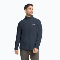 Bluza polarowa męska Jack Wolfskin Taunus 100 Half Zip. Niebieskie bluzy męskie Jack Wolfskin, l, bez wzorów, z materiału, bez kaptura. Za 209.99 zł.