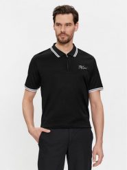 KARL LAGERFELD Polo 745080 541200 Czarny Regular Fit. Czarne koszulki polo męskie KARL LAGERFELD, m, bez wzorów, z bawełny, bez ramiączek. Za 1,069.00 zł.