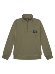Calvin Klein Jeans Bluza Terry LVCKTJB46B Zielony ciemny Regular Fit. Zielone bluzy dla chłopców Calvin Klein Jeans, bez wzorów, z bawełny, bez ramiączek, bez kaptura. Za 299.99 zł.