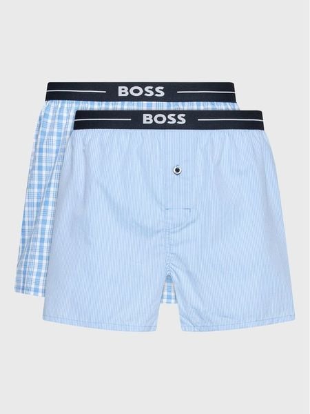 BOSS Komplet bokserek Nos 50480056 Błękitny. Niebieskie bokserki męskie Boss, m, bez wzorów, z bawełny. Za 209.99 zł.