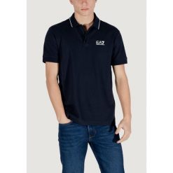 Polo z krótkim rękawem Mężczyzna EA7. Niebieskie koszulki polo męskie EA7, m, bez wzorów, z bawełny, bez ramiączek. Za 358.50 zł.