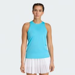 KOSZULKA CLUB TENNIS CLIMACOOL. Białe koszulki sportowe damskie Adidas, xs, bez wzorów, z elastanu, bez kołnierzyka, bez ramiączek, tenisowe, climacool (adidas). Za 149.00 zł.