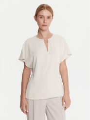 Calvin Klein Bluzka LV044C196G Écru Regular Fit. Bluzki damskie Calvin Klein, xxl, bez wzorów, z syntetyku, bez kołnierzyka, bez ramiączek. Za 249.99 zł.