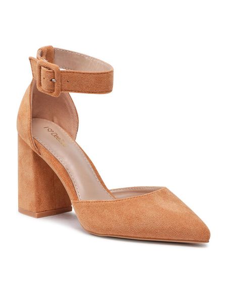 DeeZee Czółenka KL-HHK539-01 Brązowy. Brązowe czółenka damskie DeeZee, bez wzorów, z materiału, bez obcasa, bez zapięcia. Za 139.99 zł.