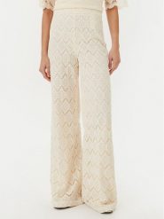 TWINSET Spodnie materiałowe 251TP2409 Beżowy Wide Leg. Brązowe spodnie materiałowe damskie Twinset, bez wzorów, z bawełny. Za 649.99 zł.