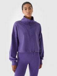4F Bluza dresowa bez kaptura damska 4F x Anna Lewandowska - fioletowa M. Fioletowe bluzy damskie 4f, m, bez wzorów, z bawełny, bez kaptura. W wyprzedaży za 139.99 zł.