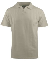 Dzianinowa Koszulka Polo - Dekolt Bez Guzików - Brave Soul - Beżowa. Brązowe koszulki polo męskie Brave Soul, l, bez wzorów, z bawełny, casualowe, bez ramiączek. Za 99.00 zł.