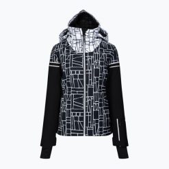 Kurtka narciarska damska CMP. Czarne kurtki sportowe damskie CMP, na zimę, bez wzorów, bez kaptura, narciarskie. Za 499.99 zł.