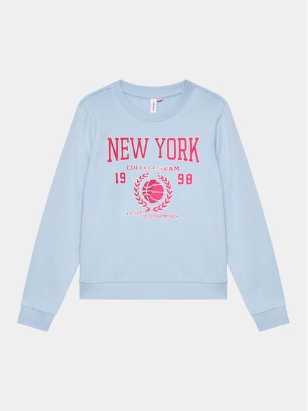 Vero Moda Girl Bluza 10291208 Błękitny Regular Fit. Niebieskie bluzy dla dziewczynek Vero Moda Girl, bez wzorów, z bawełny, bez ramiączek, bez kaptura. Za 139.99 zł.