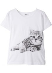 T-shirt z czystej bawełny organicznej. Białe t-shirty i topy dla dziewczynek bonprix, bez wzorów, z bawełny, bez ramiączek. Za 49.99 zł.