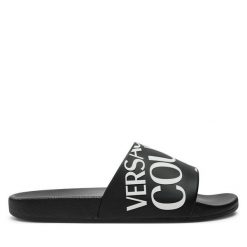 Klapki Versace Jeans Couture. Czarne klapki męskie Versace Jeans Couture, z jeansu. Za 199.99 zł.