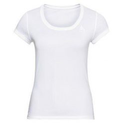 Koszulka z krótkim rękawem damska ODLO Active F-Dryight Eco. Białe koszulki sportowe damskie Odlo, l, bez wzorów, bez kołnierzyka, bez ramiączek, do biegania. Za 199.99 zł.