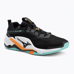 Buty do piłki ręcznej Mizuno Wave Stealth Neo 2 black/tangelo/ice green. Czarne buty sportowe męskie Mizuno, bez zapięcia, do piłki ręcznej, mizuno wave. Za 439.99 zł.