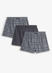 Luźne bokserki (3 szt.). Szare bokserki męskie bonprix, m, bez wzorów. Za 79.99 zł.