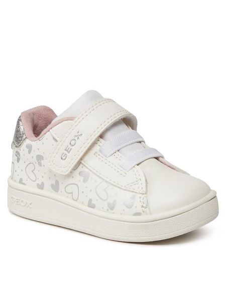 Geox Sneakersy B Eclyper Girl B455MA 0BCKC C0007 Biały. Białe buty sportowe dziewczęce Geox, bez wzorów, ze skóry, bez zapięcia. Za 139.99 zł.