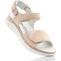 Wygodne sandały skórzane bonprix dymny różowy. Sandały damskie marki bonprix. Za 109.99 zł.